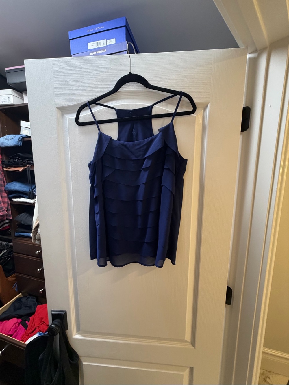 Alythea Navy Layered Ruffle Camisole